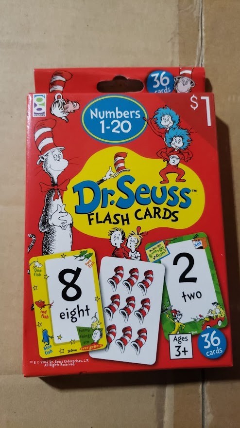 Dr. Seuss Educational Flash Cards Numbers 1-20 to Kids Ages 3 and Up – 36 Cards