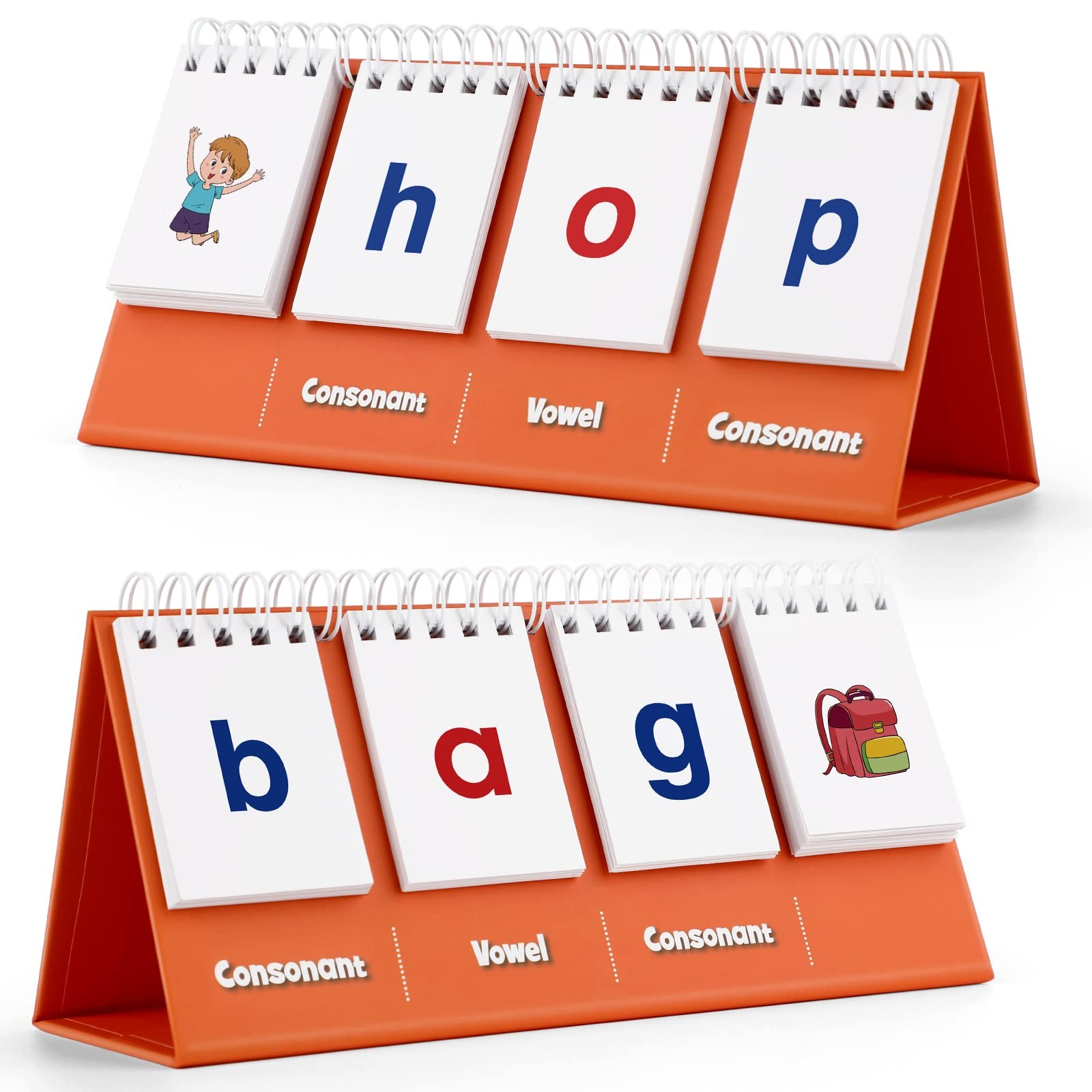 Aizweb CVC Word Builder,Phonics Games Flash Cards for Preschool Medium, White