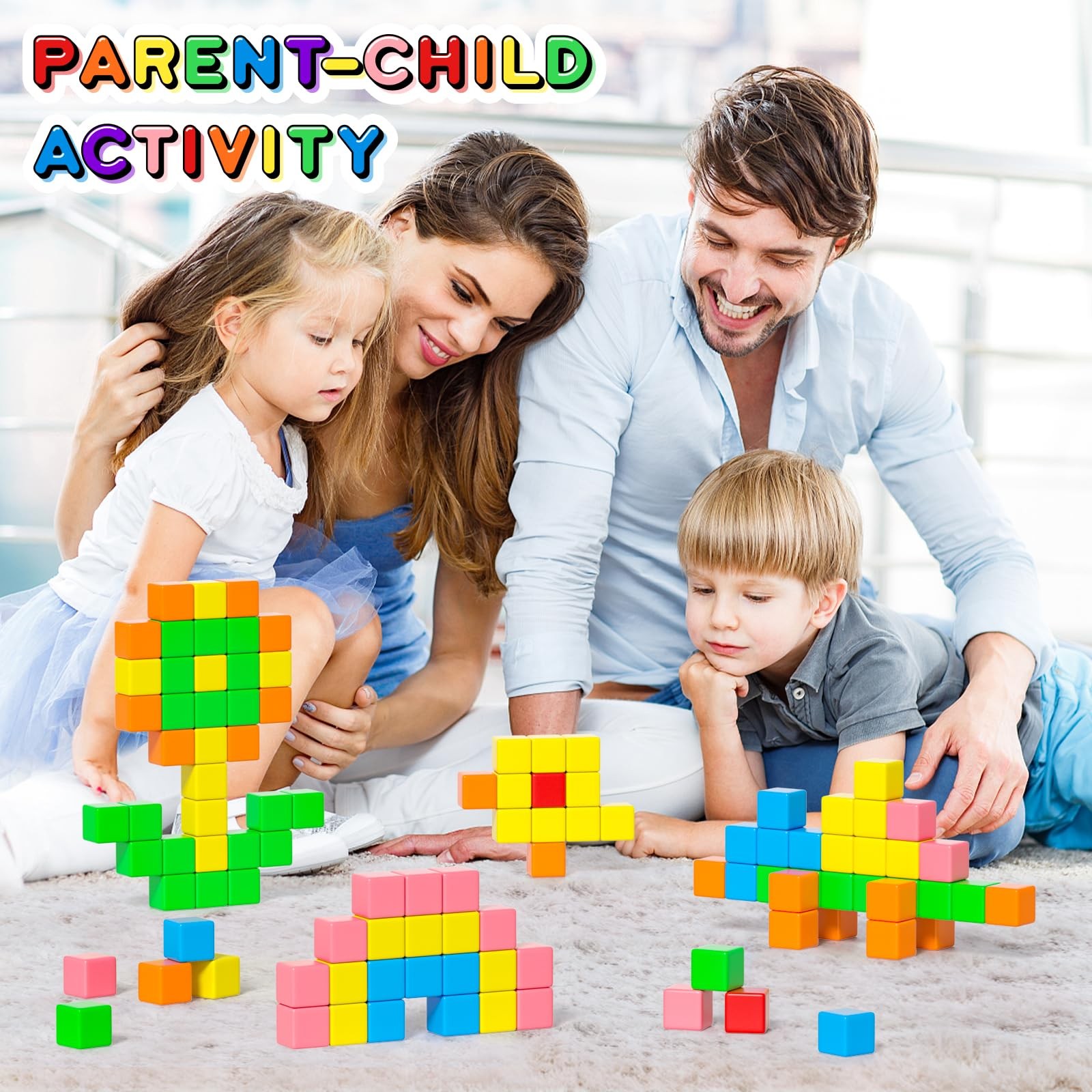 Apluses 42PCS Magnetic Blocks, Gifts for 3 1 Inch x 1 x 1 Inch, 6 Color