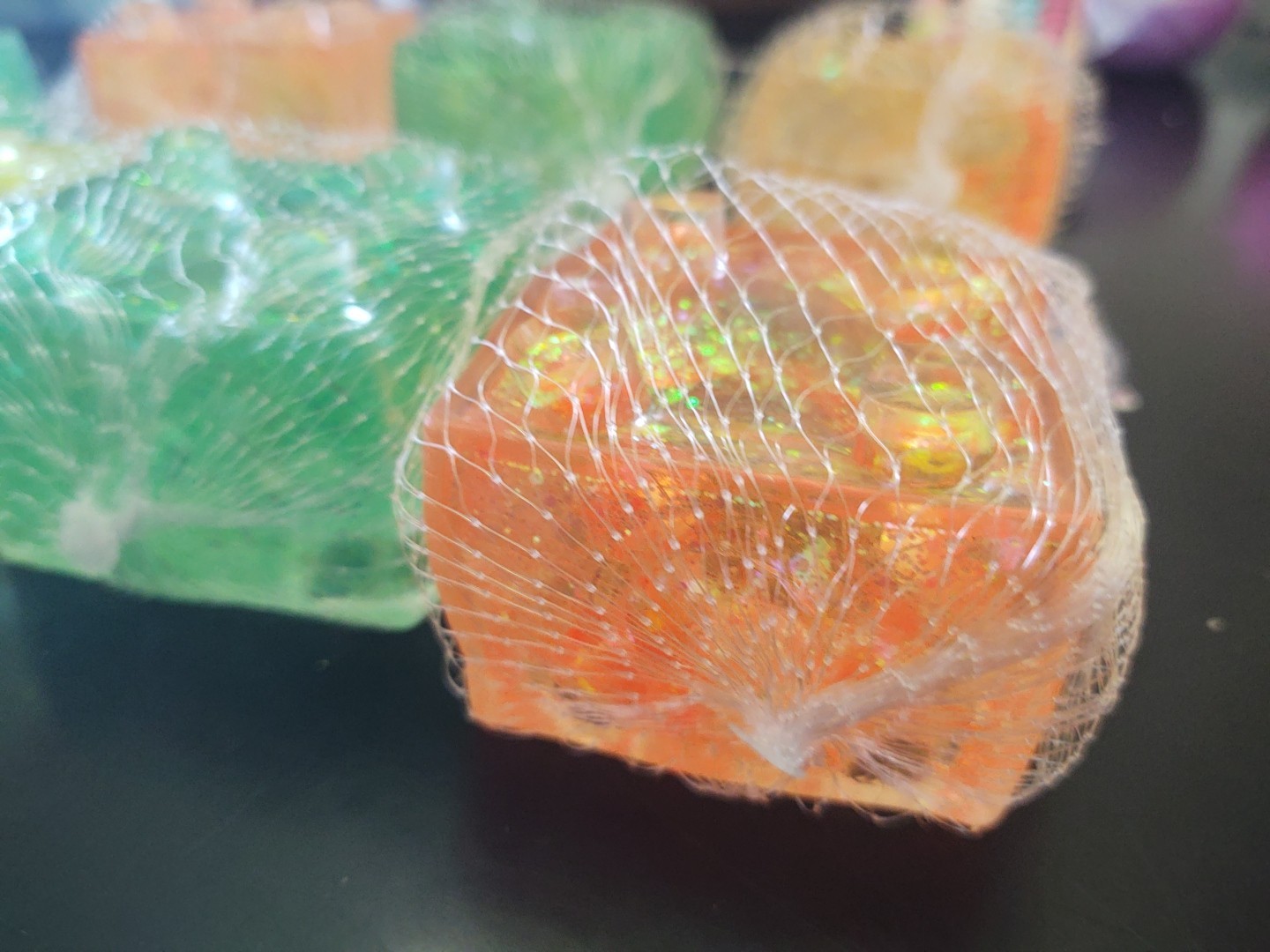 Lot Of 7 Sugar Swaps Building Blocks Glitter Squishy ORB NEW 🧡 💚 🟡
