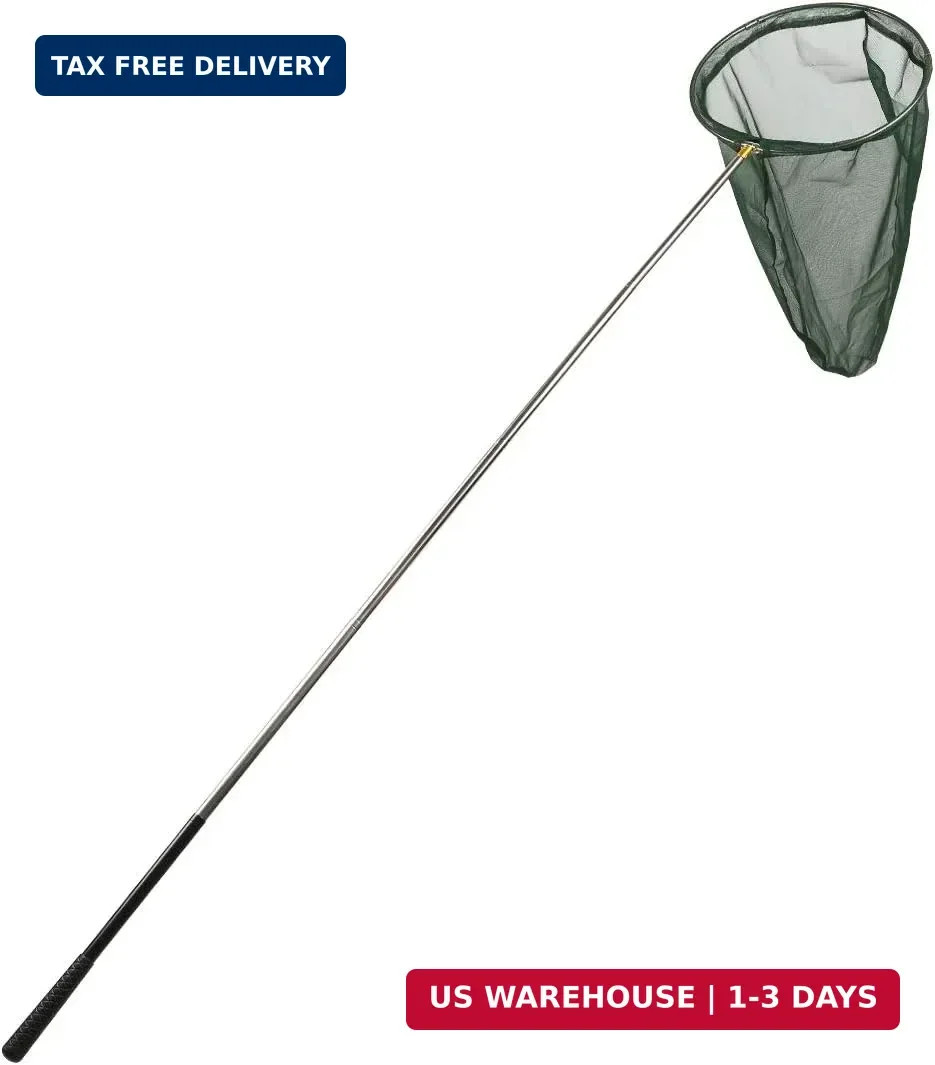 Professional Insect and Butterfly Net with 14″ Ring, 26″ Net Depth, 59″ Telescop