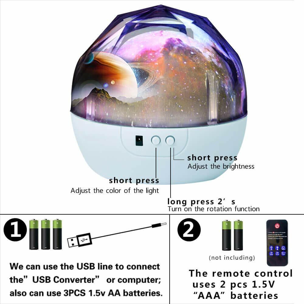 Star Projector Night Light LED Starry Sky Infant Sleep Lamp Home Xmas Gift Kids