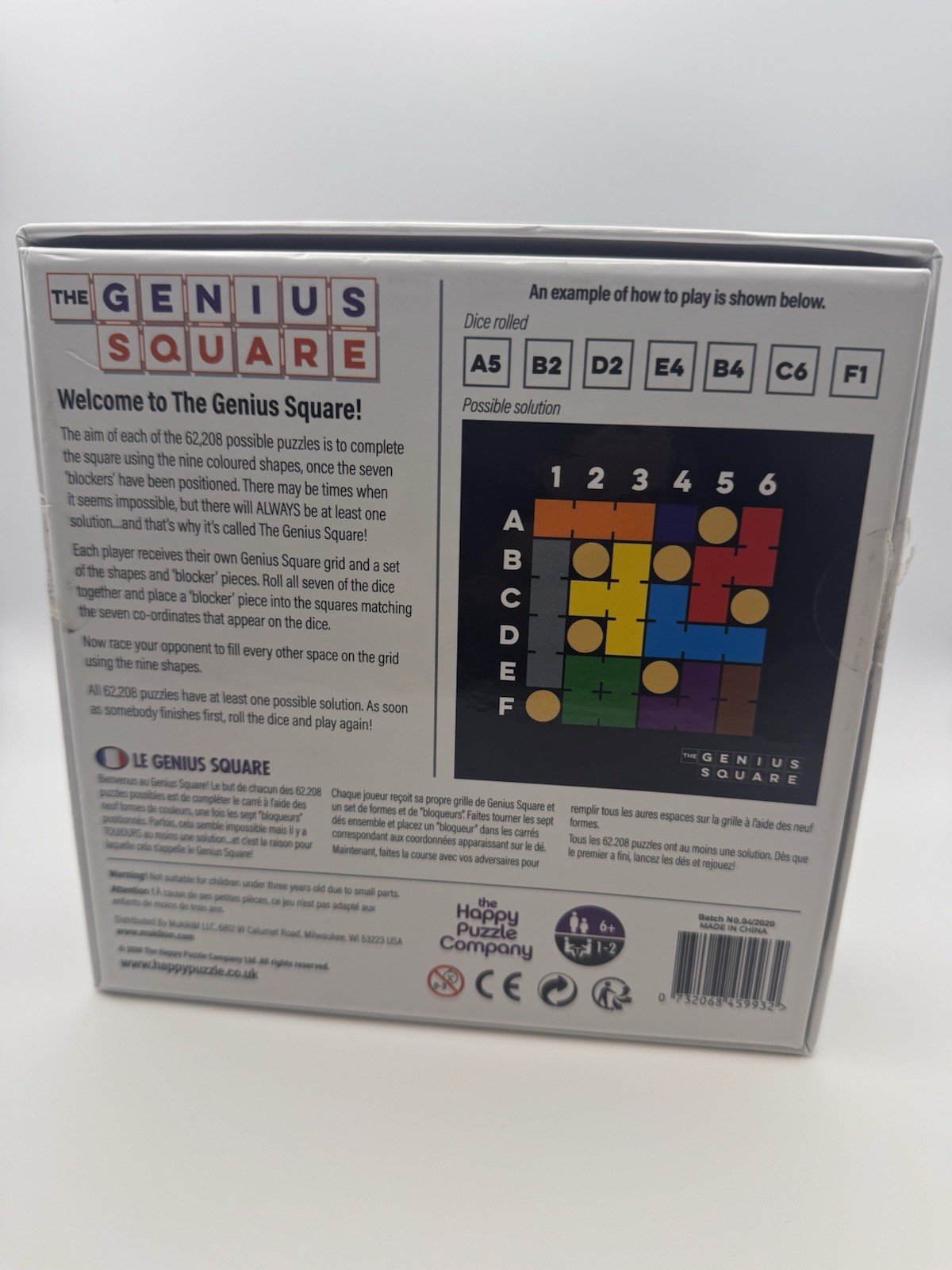 The Genius Square Game Happy Puzzle Co. 2018 Tetris STEM Brain Teaser Complete