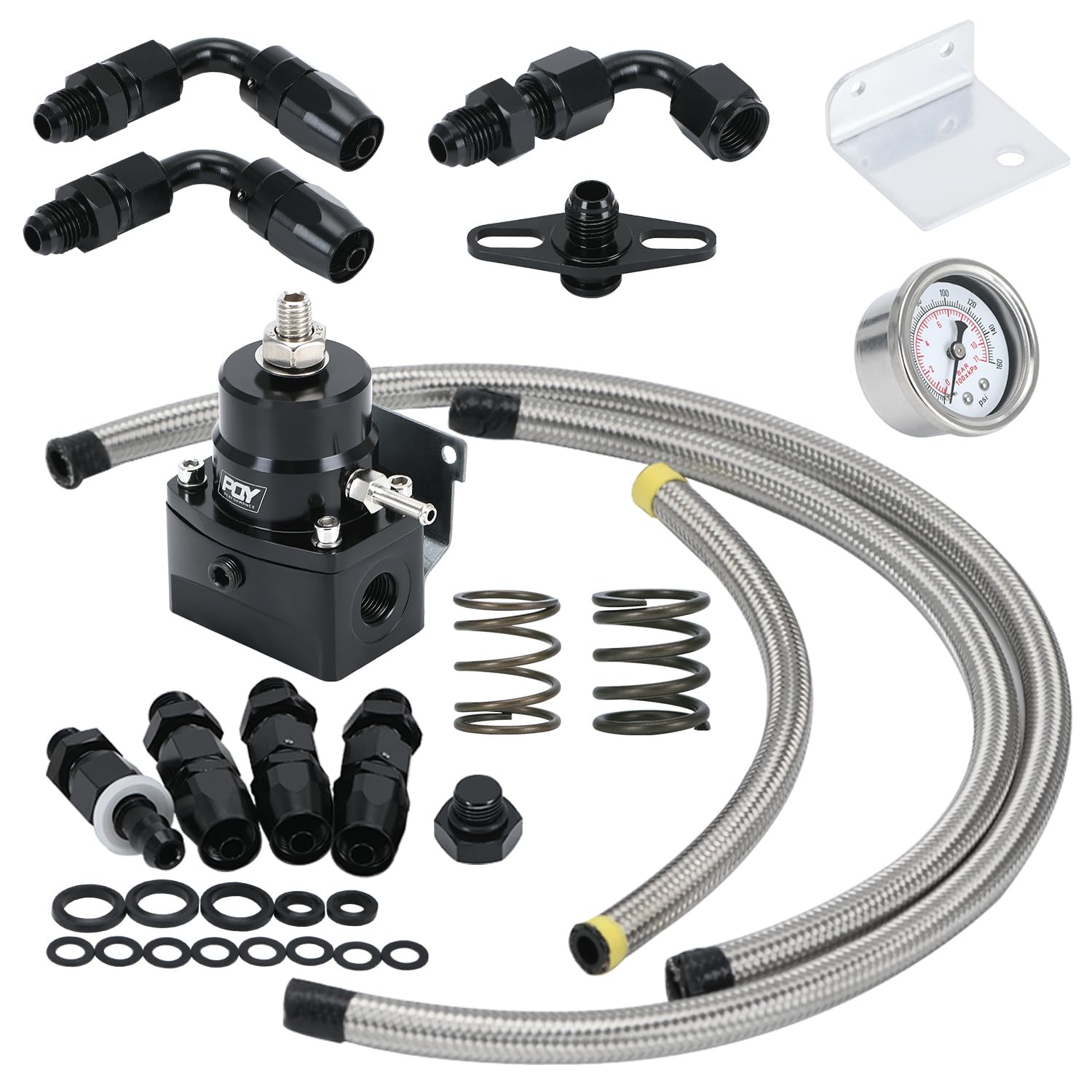 Adjustable Fuel Pressure Regulator Kit 3-70PSI 6AN Return Port 6AN Feed Port