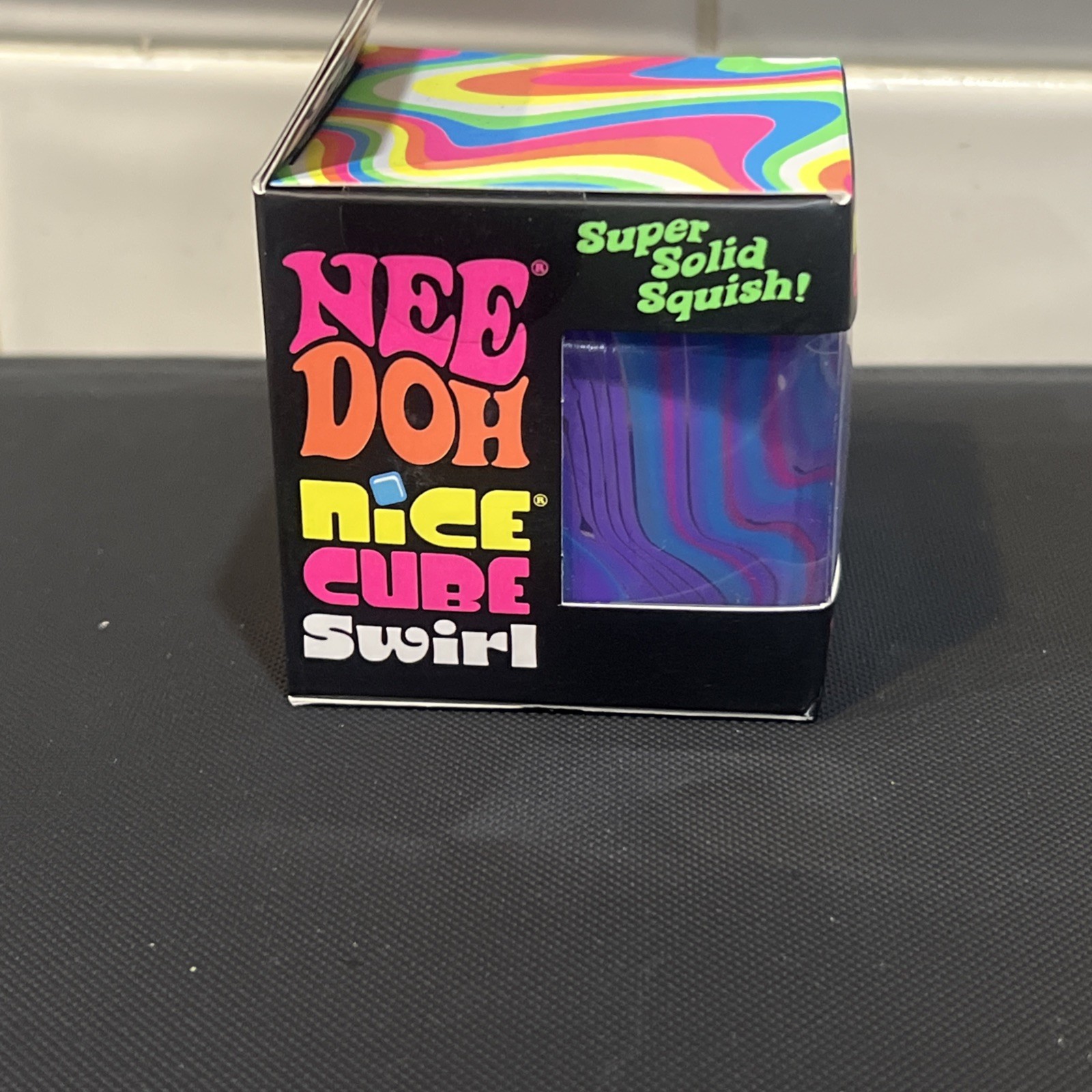 Nee Doh Nice Cube Swirl Super Solid Squish Purple Pink Blue Toy – NEW!!