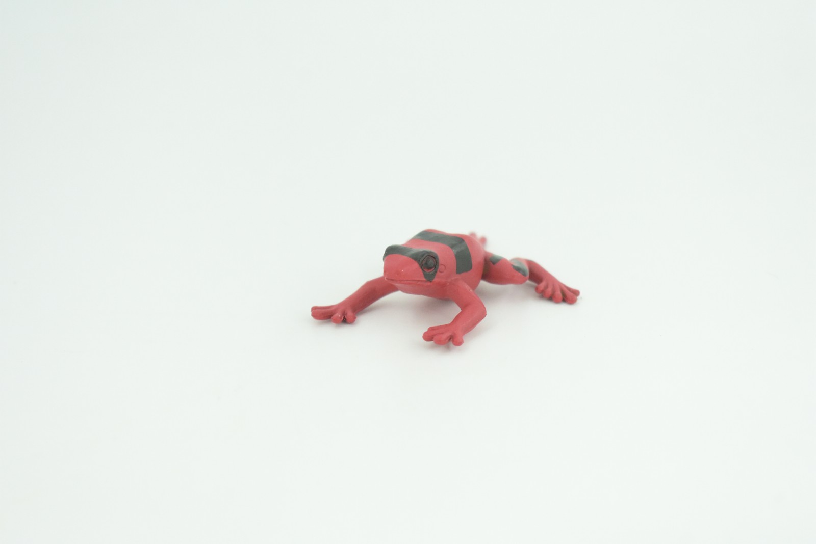Red and Black Striped Frog Toy, Hand Painted, Rubber Model, 2 Inches CWG312 B48