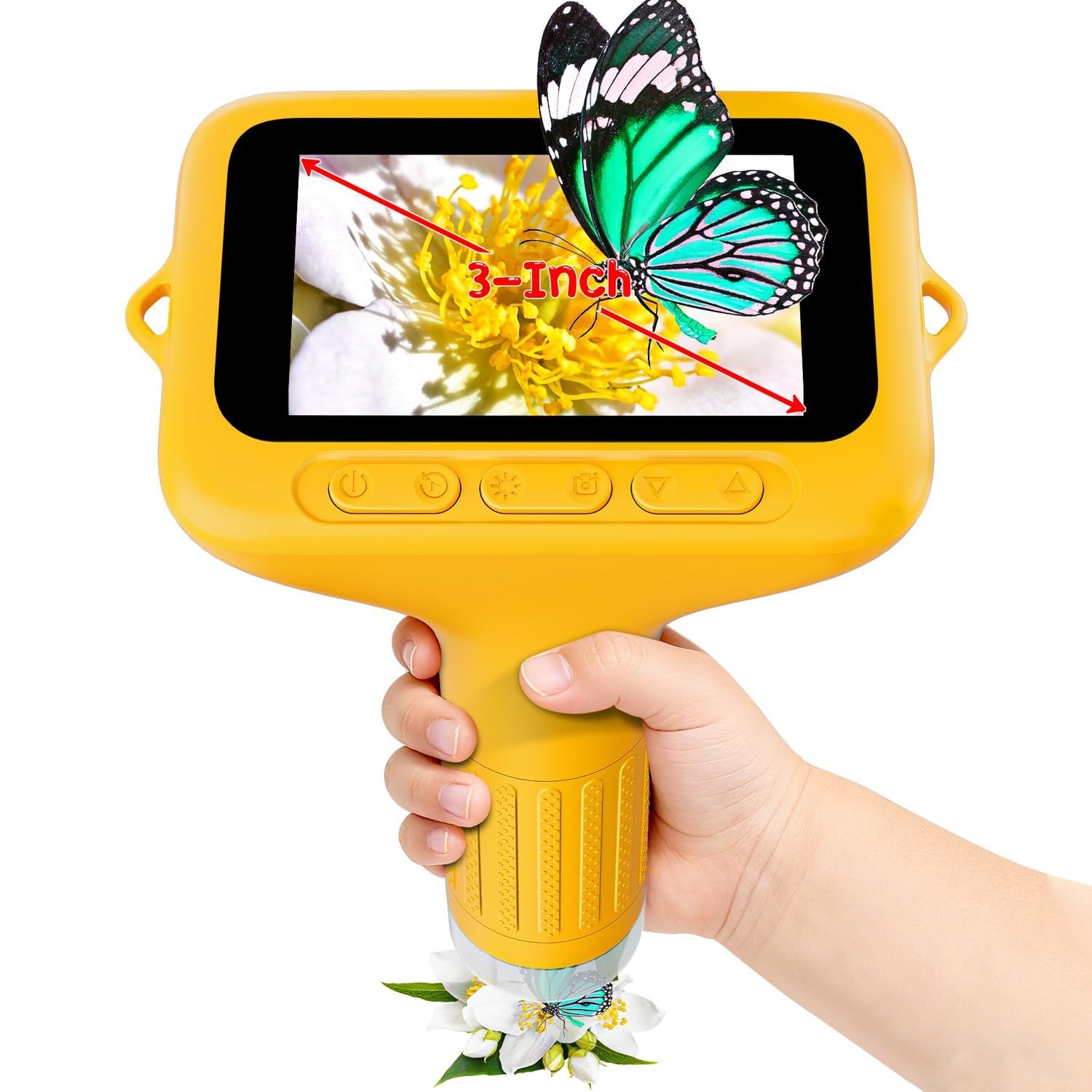 Digital Microscope for Kids, 3″ Screen 1000X Handheld Microscope HD Pocket Po…