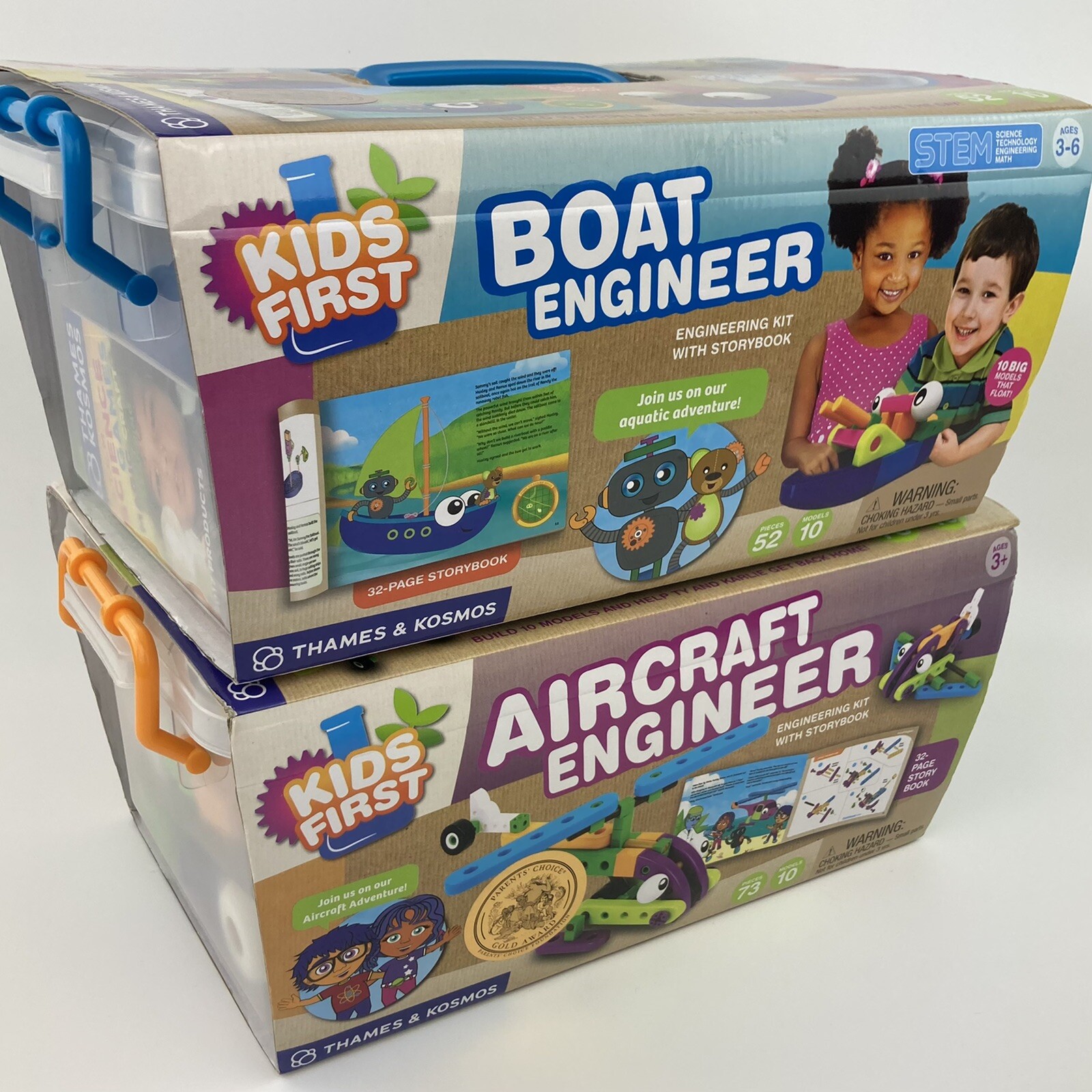 LOT X2 Thames & Kosmos Kids First Aircraft Engineer & Boat Engineer Kits SEALED!