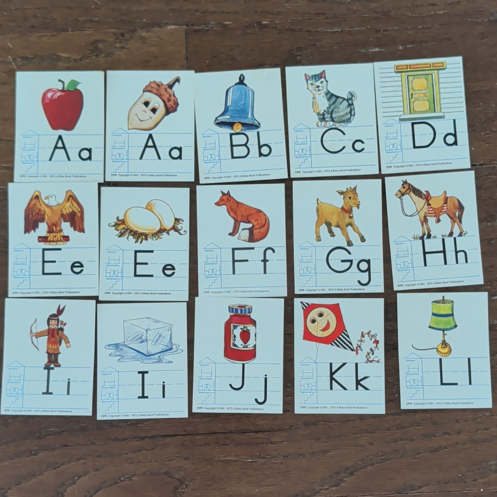 A to Z Blue Bird Publications Alphabet Letter Cards Aa–Zz 1971 Vintage