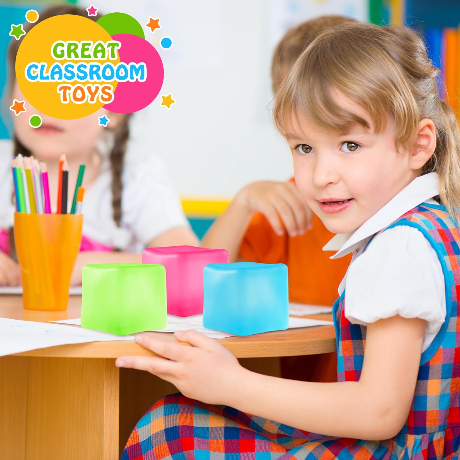 Mozkkiz Stress Cube Fidget Ice Cube Stress Balls 8 Pcs Stress Balls For Kids