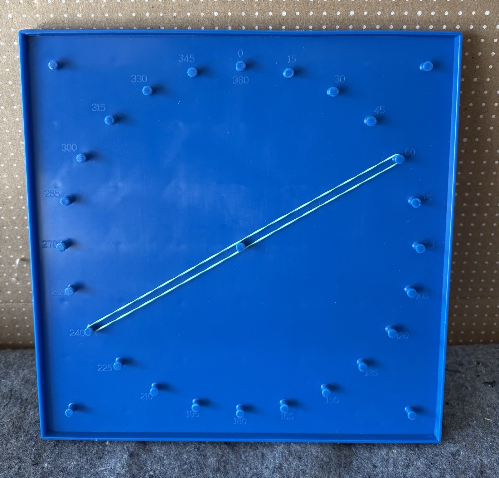 Lot of 38 Blue GeoBoards 7″x7″ R30753 Math Geometry Manipulative & Rubber Bands