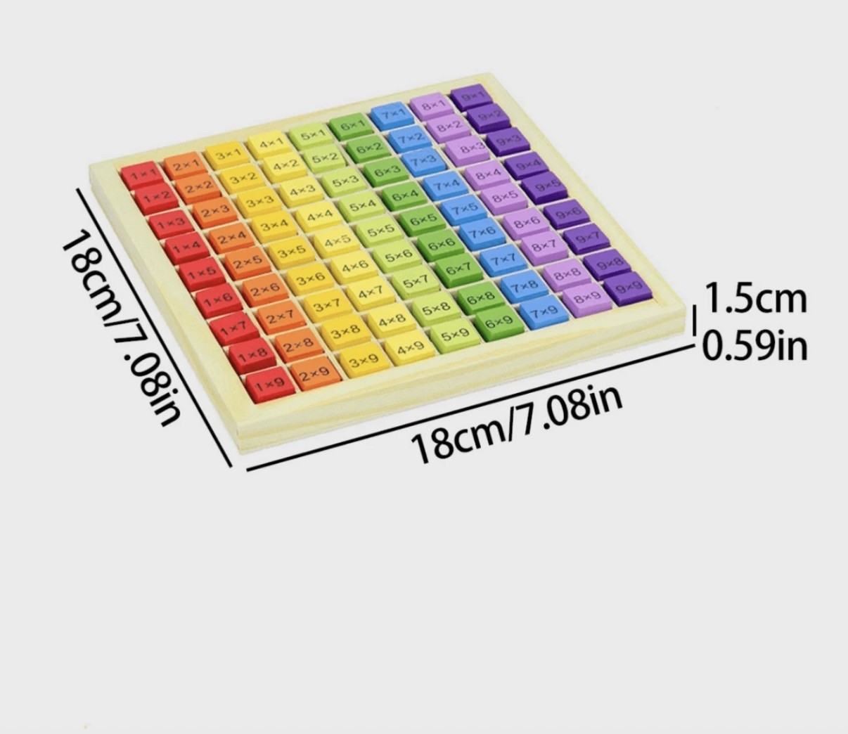 Wooden Multiplication Board Game 100 Cubes Blocks Montessori 10×10 Times Tables