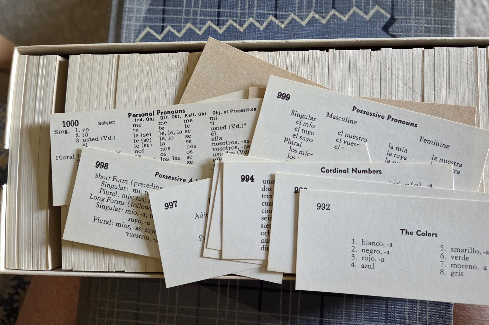 Vintage Spanish Vocabulary Flash Cards, Vis-Ed. 1,000 Boxed Card Set