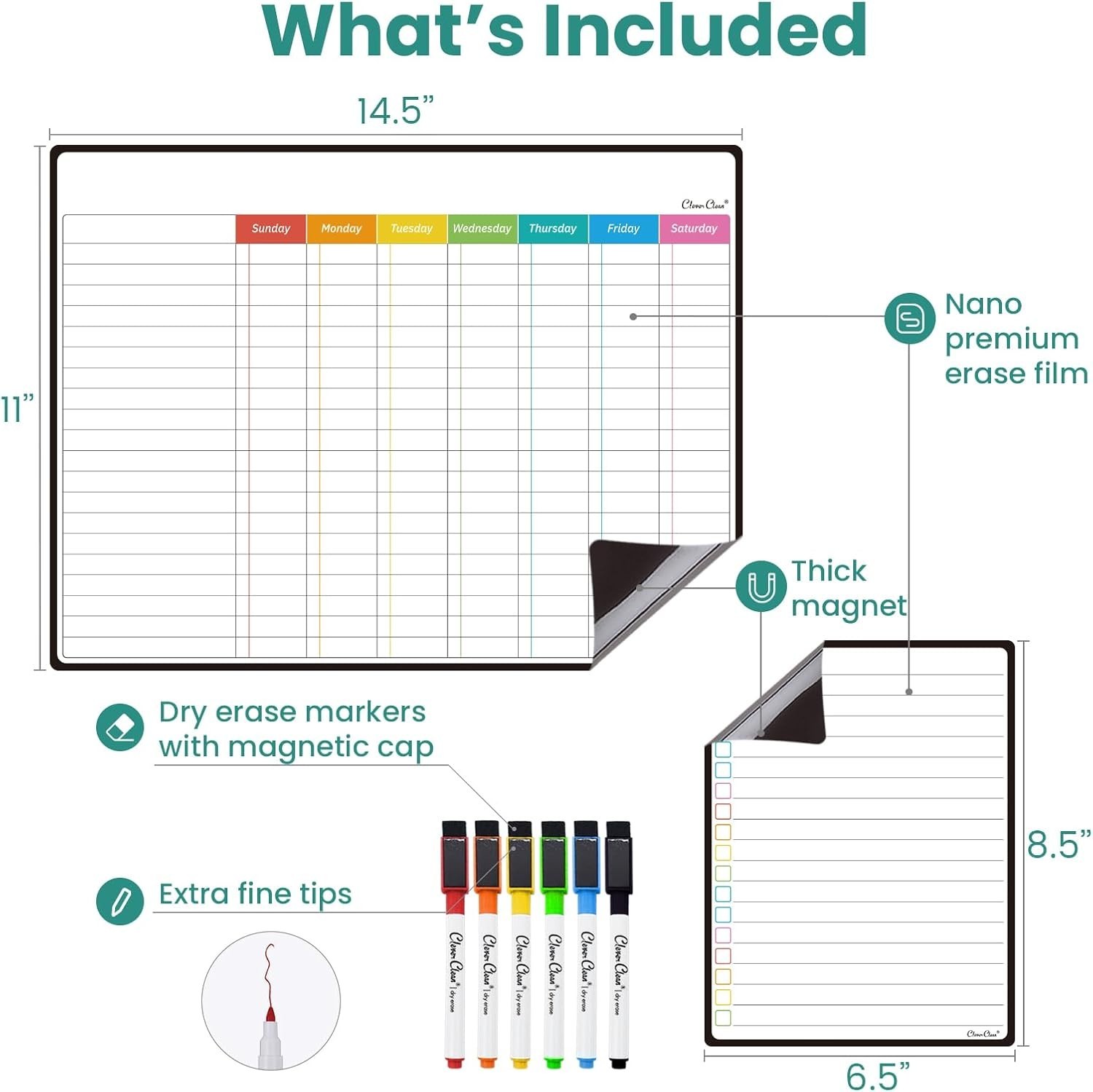 Magnetic Dry Erase Chore Chart – 14.5″x11″ Chore Chart for Kids, Teens and Adult