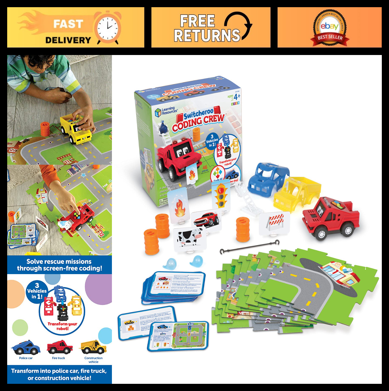 STEM Coding Games for Kids – Robotics & Engineering Gift Set, Montessori Toy, Pr