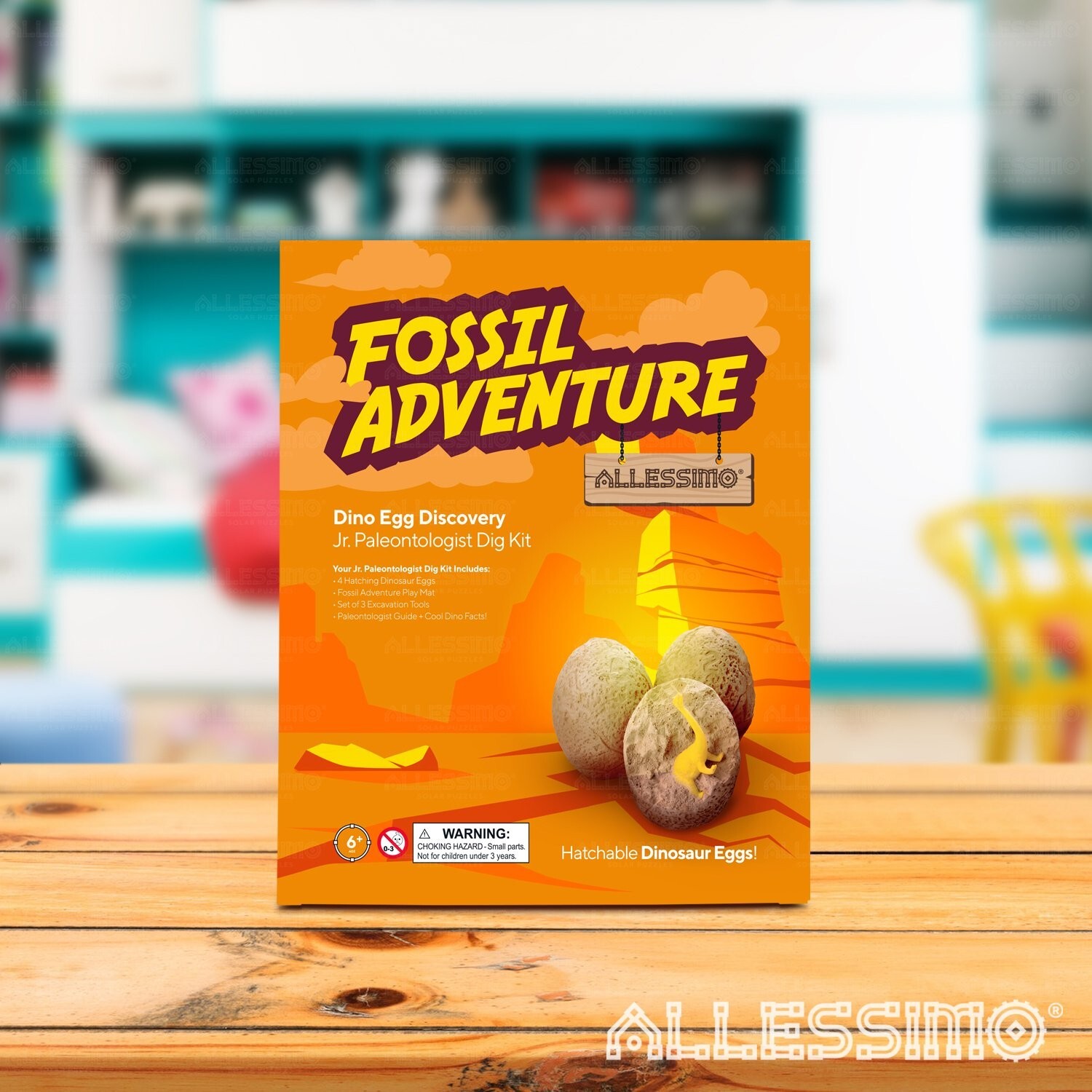 Dino Egg Discovery Dig Kit with 4 Hatching Eggs 3 Tools Jr. Paleontologist