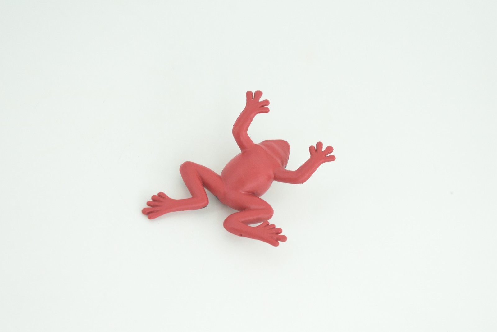 Red and Black Striped Frog Toy, Hand Painted, Rubber Model, 2 Inches CWG312 B48