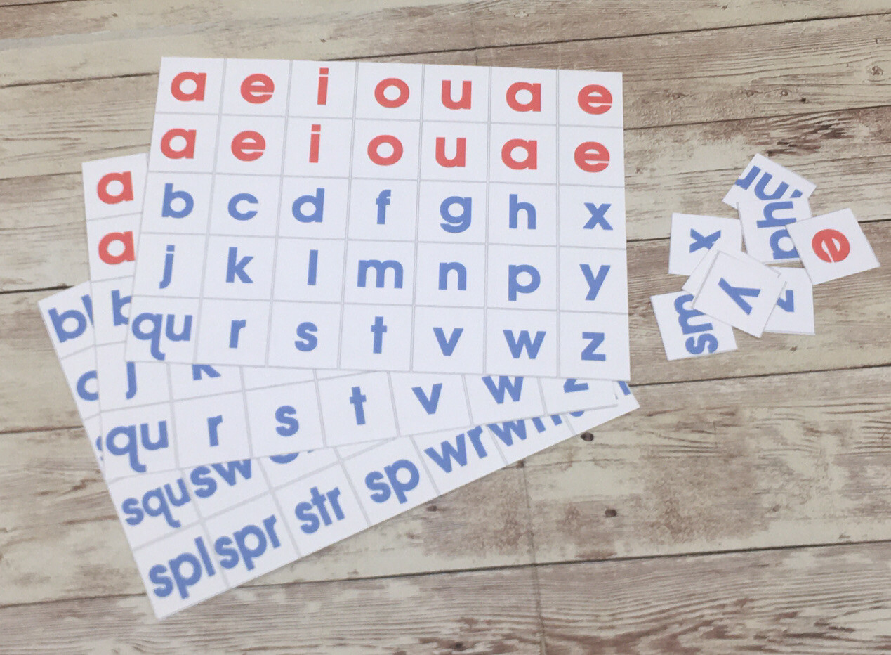 [Set Of 8] Phonics – Letter / Phonemic Sound Tiles Word Building Set – Laminated