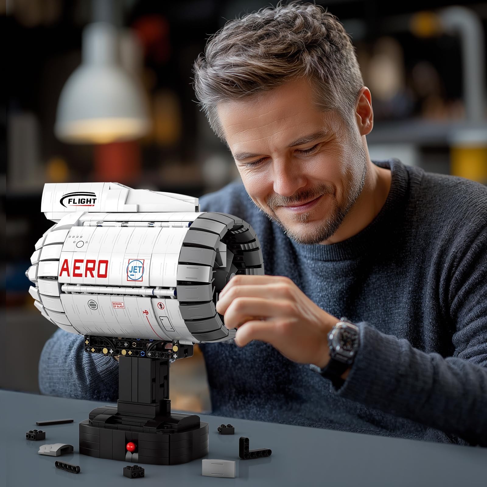 Reobrix Aircraft Turbofan Engine Building Sets, Engine Model Kit that Works, …