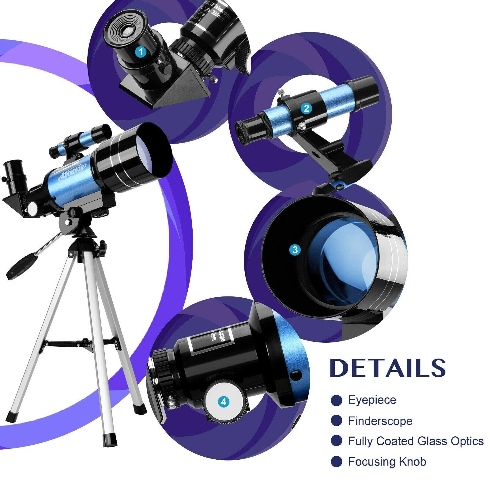 Professional Astronomical Telescope with High Tripod Lunar Mirror HD Viewing