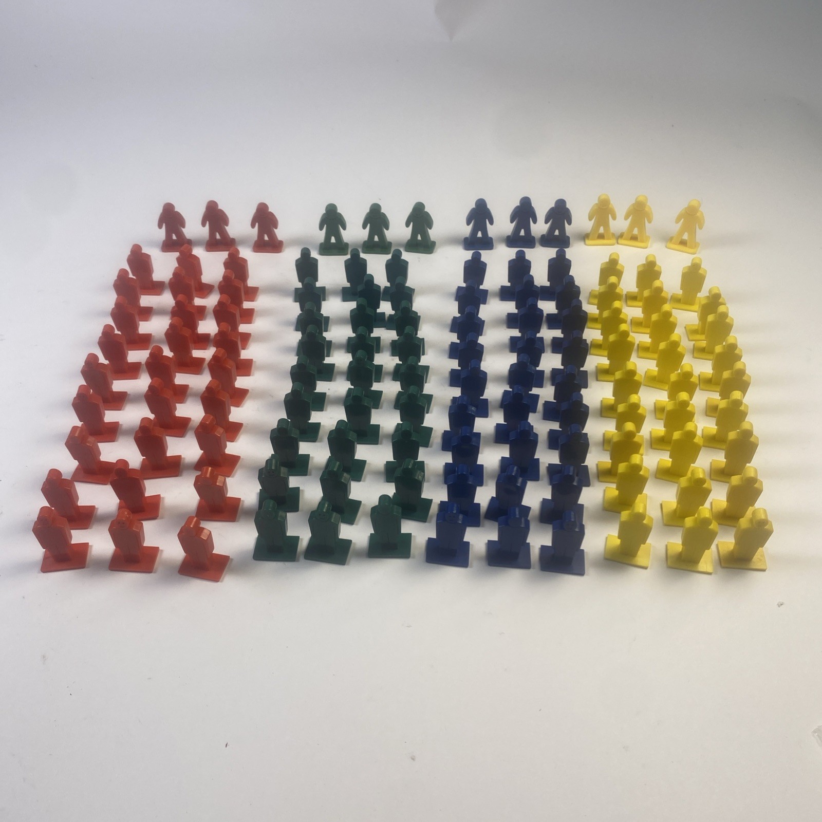 Plastic 1.25″ people Counters Red Yellow Blue Green Lot Of 120
