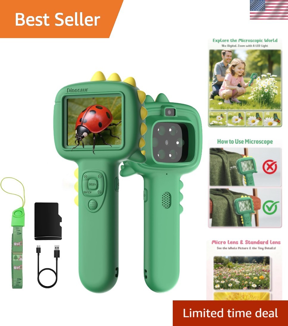 Microscope Camera for Kids Gifts Toys- Handheld Pocket Microscopes with 2.4″ …