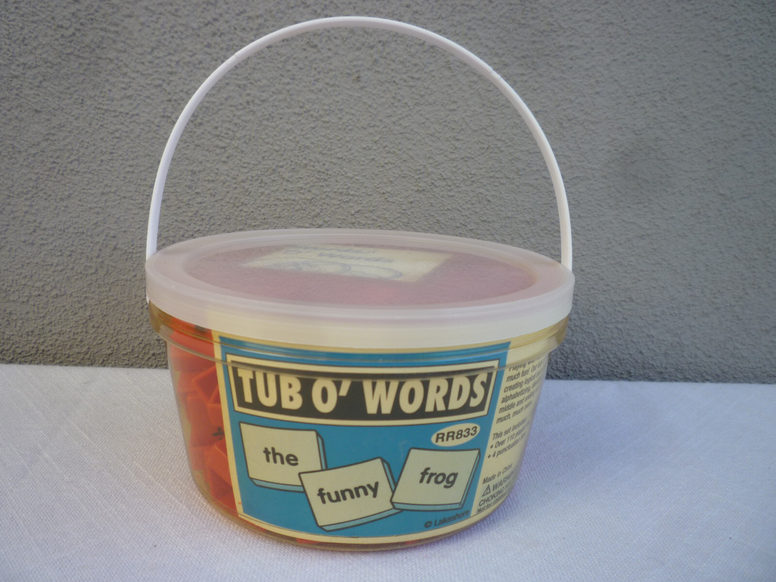 NEW Vtg Lakeshore Tub O Words Set 120 Word Tiles Sentence Creating Homeschool