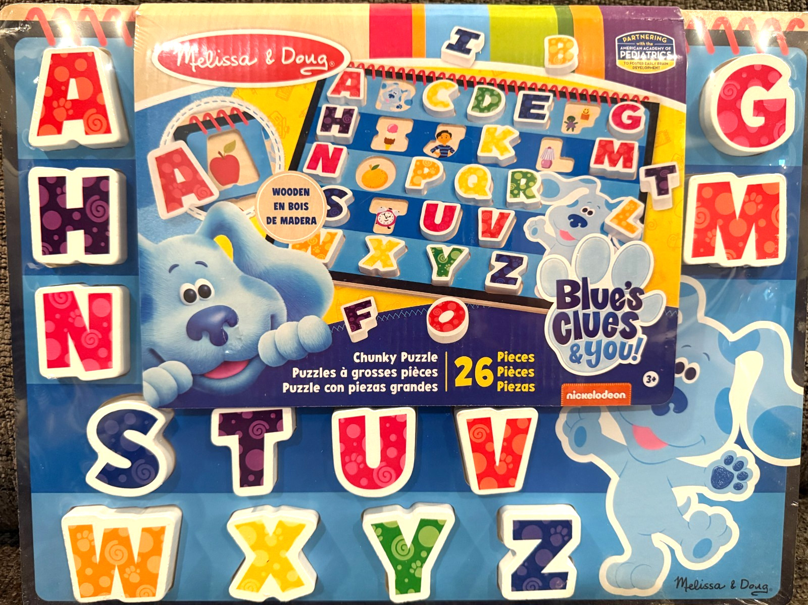 Melissa & Doug Blue’s Clues & You! 26 Pc. Wooden Chunky Alphabet Puzzle Toy ABC