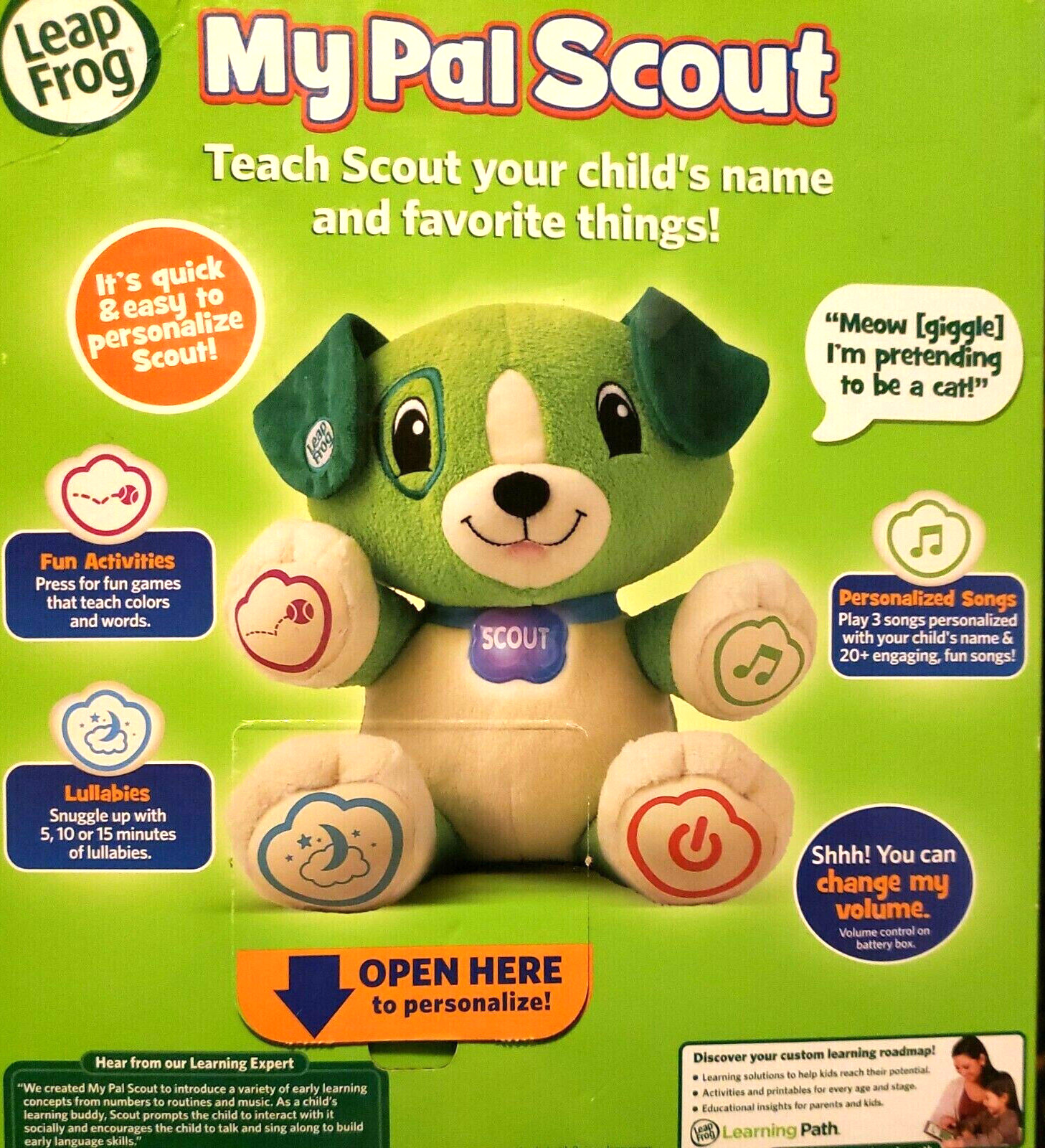Leapfrog My Pal Scout Smarty Paws Interactive Light & Sound Plush Toy Leap Frog