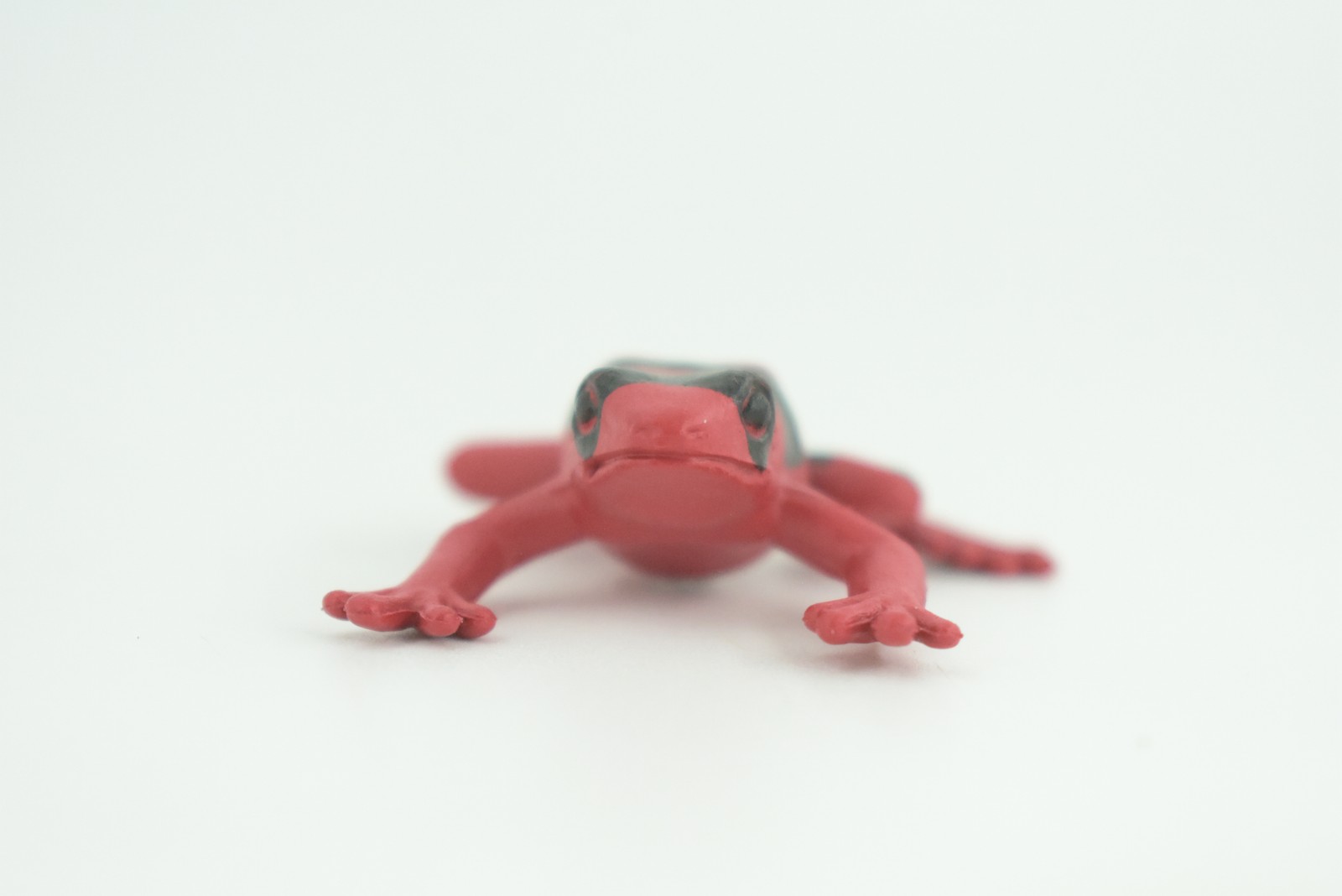 Red and Black Striped Frog Toy, Hand Painted, Rubber Model, 2 Inches CWG312 B48