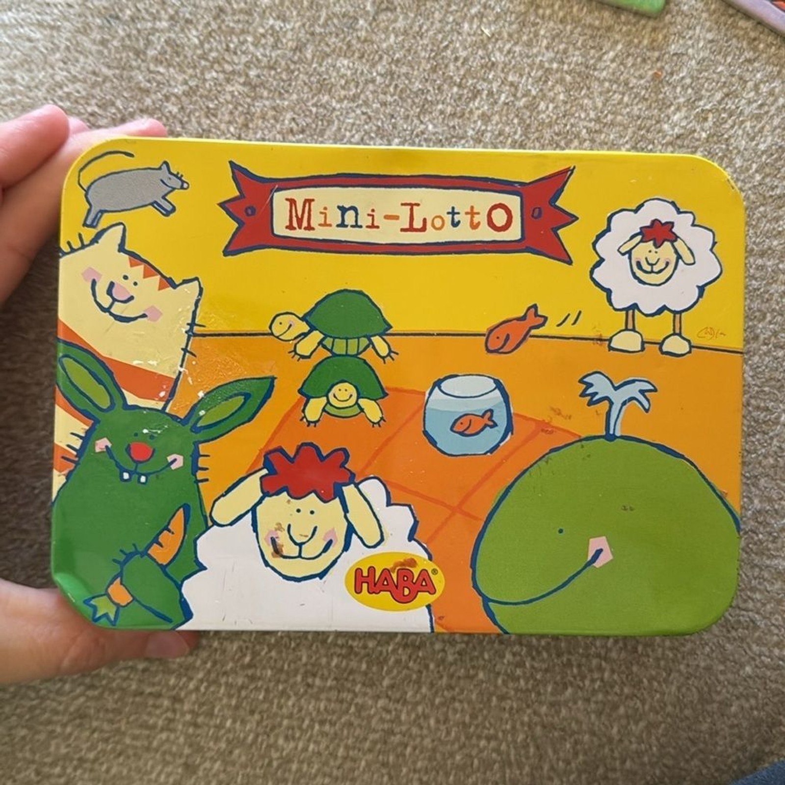 HABA Mini Lotto Number 19 Miniature Travel Tin Set of 4 Bingo From Germany