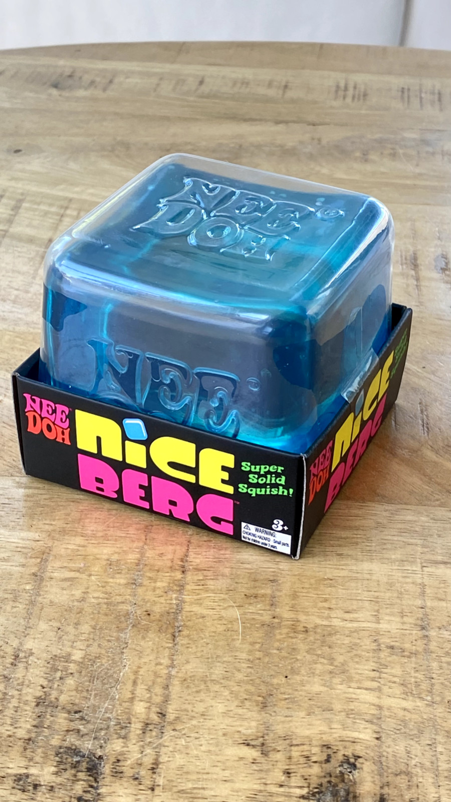 NeeDoh Nice Berg Blue Niceberg Solid Squish Large Cube Iceberg NEW AUTHENTIC