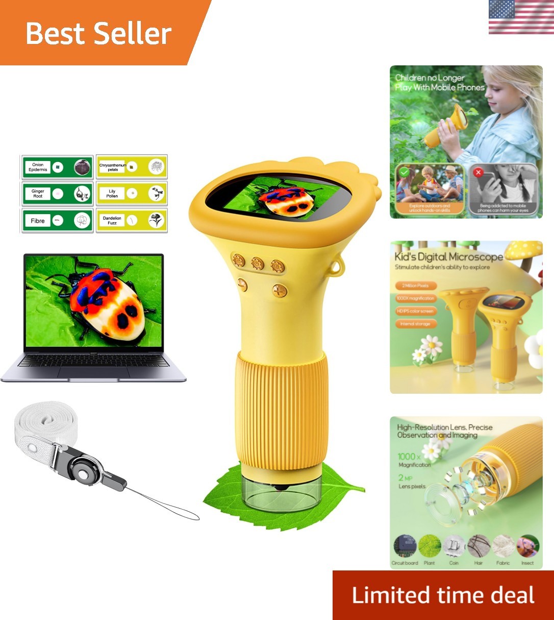 Kids Microscope Pocket Microscope -1000X Portable Microscope for Kid | Photo …