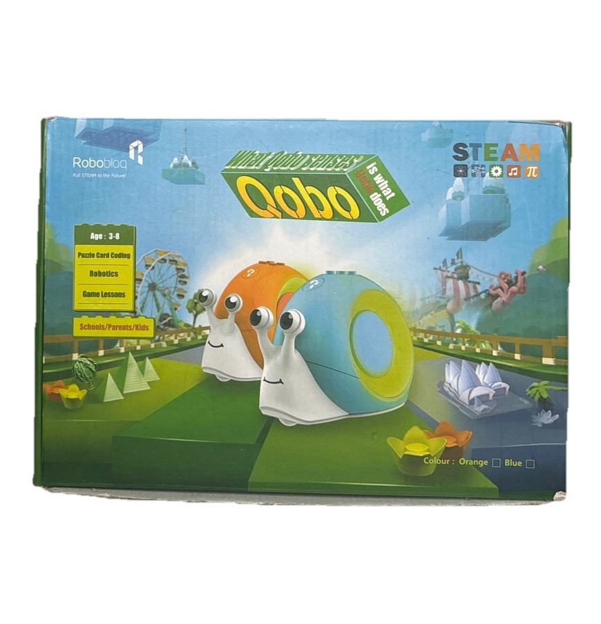 Robobloq STEM Qobo for Coding Starter Snail Puzzle Code, Mat And Charger
