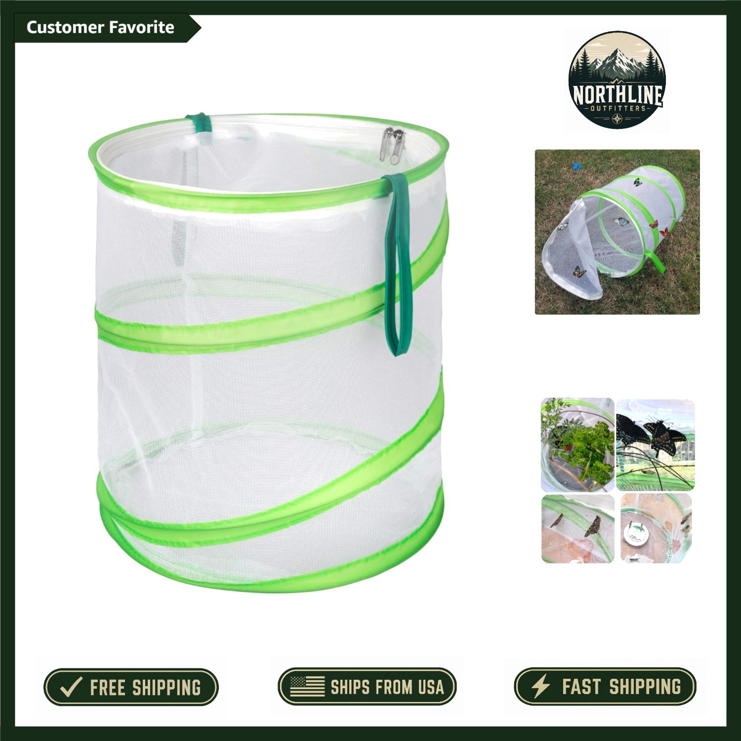 12x14in Butterfly Raising Habitat – Pop-up Insect Terrarium with Zipper