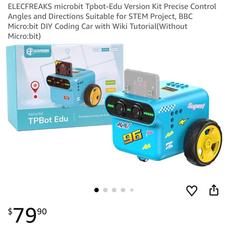ELECFREAKS microbit TPbot Smart Coding Robot Car with 2 Modes, Tpbot Robot Car