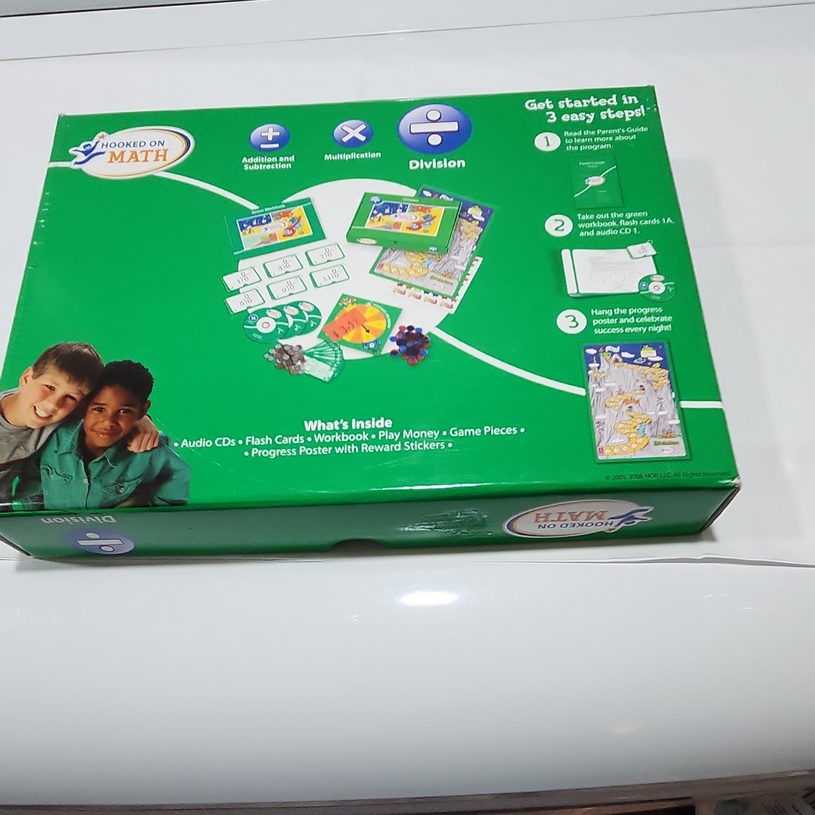 Hooked on Math Division Set w/ Green Workbook, Parent’s Guide, Audio CDs, Cards