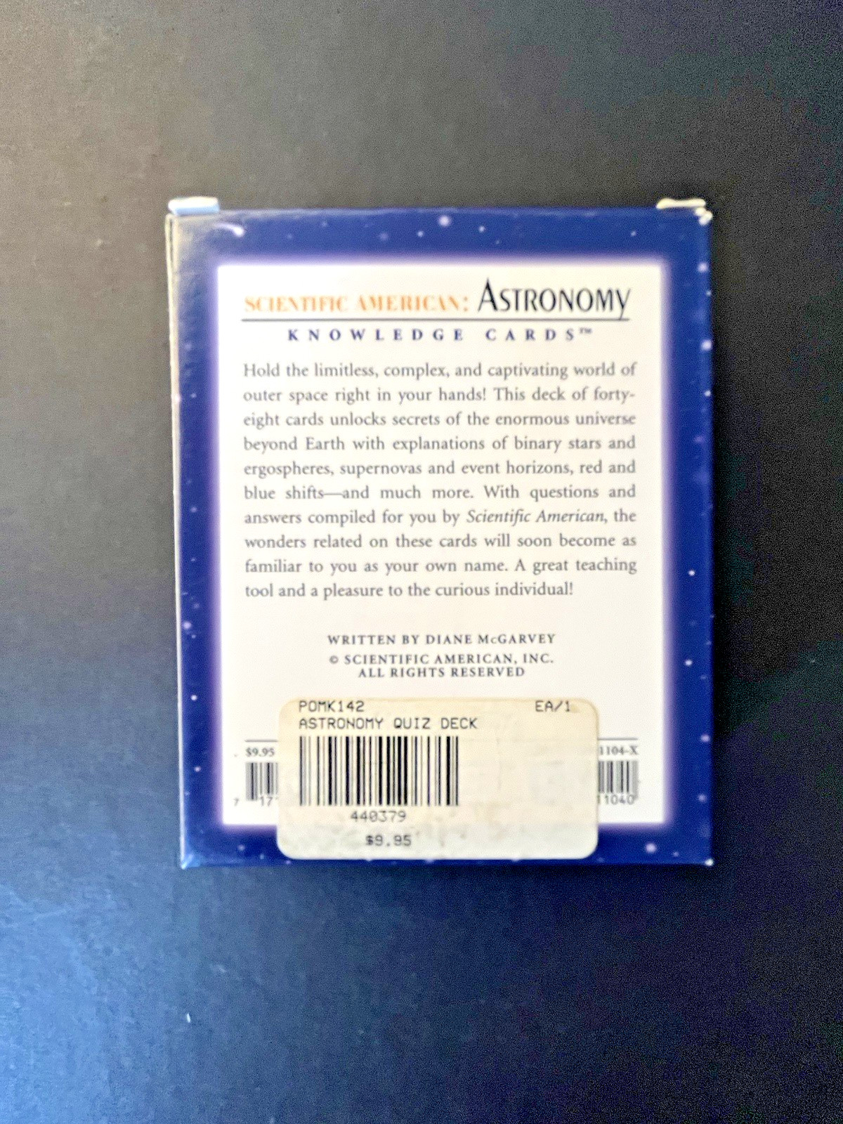 Astronomy Quiz Deck, Scientific American Knowledge Cards, 48 cards, 2003
