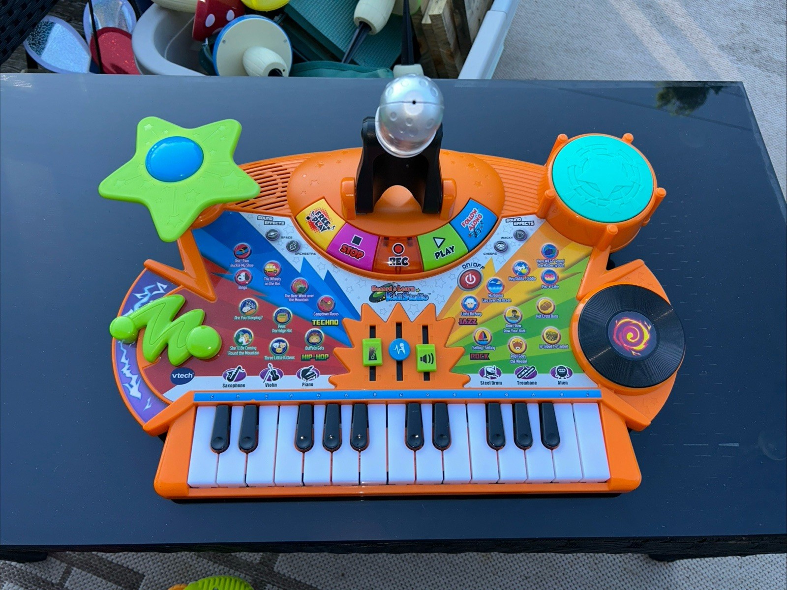 VTech Record and Learn KidiStudio Kids Toy V Tech Keyboard Orange Works Perfect