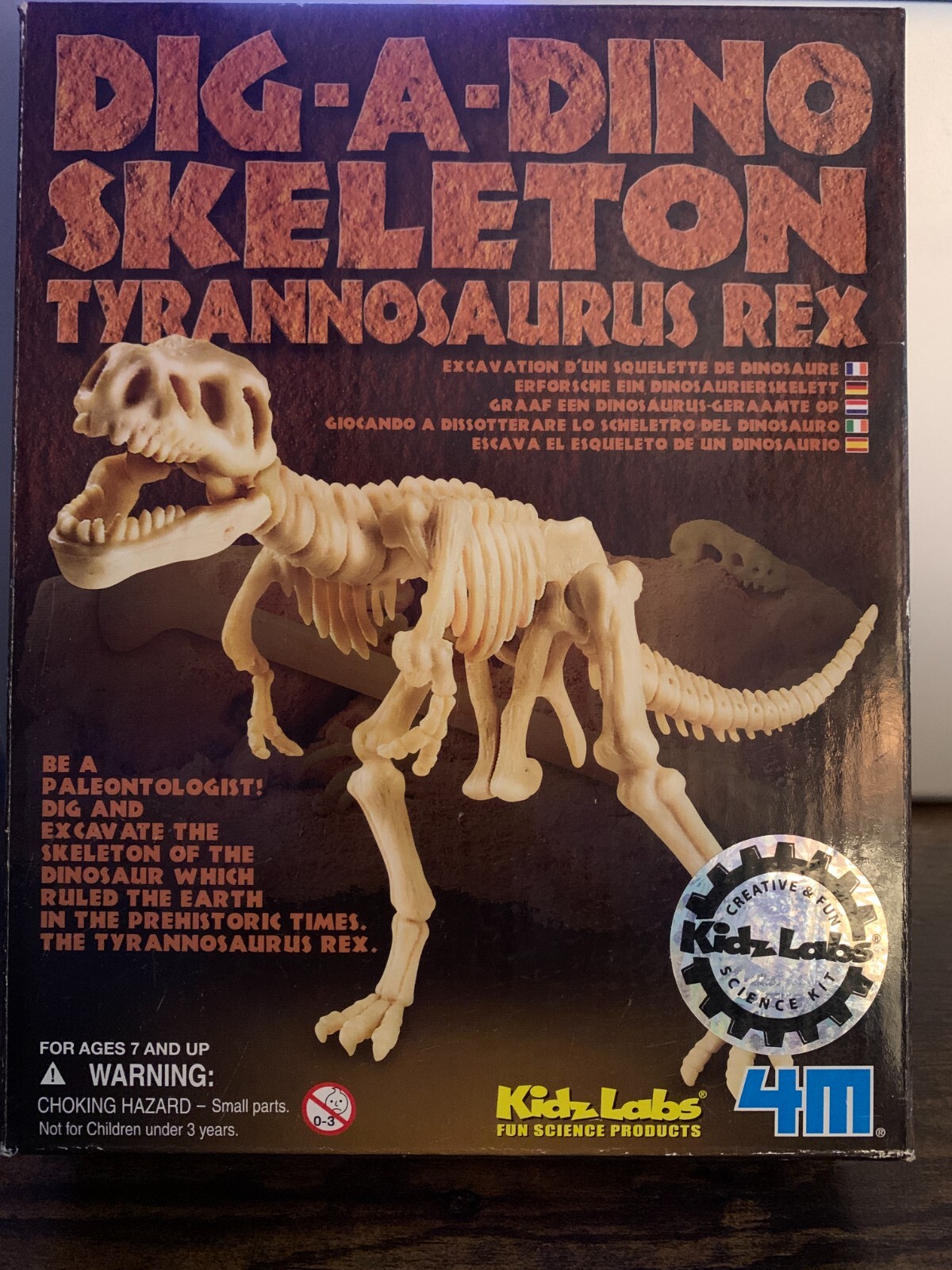 DIG-A-DINO SKELETON * T-REX * Kidz Labs * For Ages 7+ * Dig and Excavate!