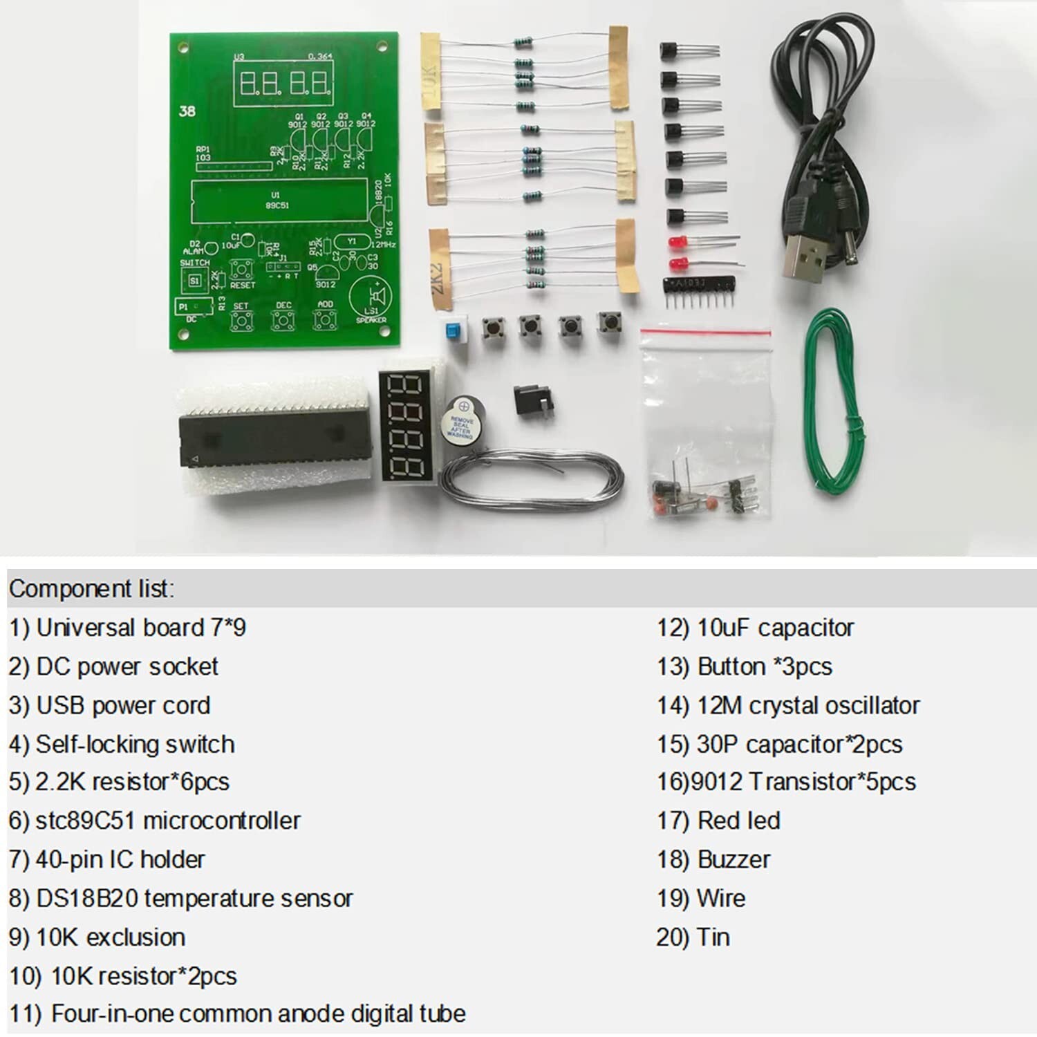 DIY Soldering Practice Kits DS18B20 Temperature Sensor Module DIY Electronic …