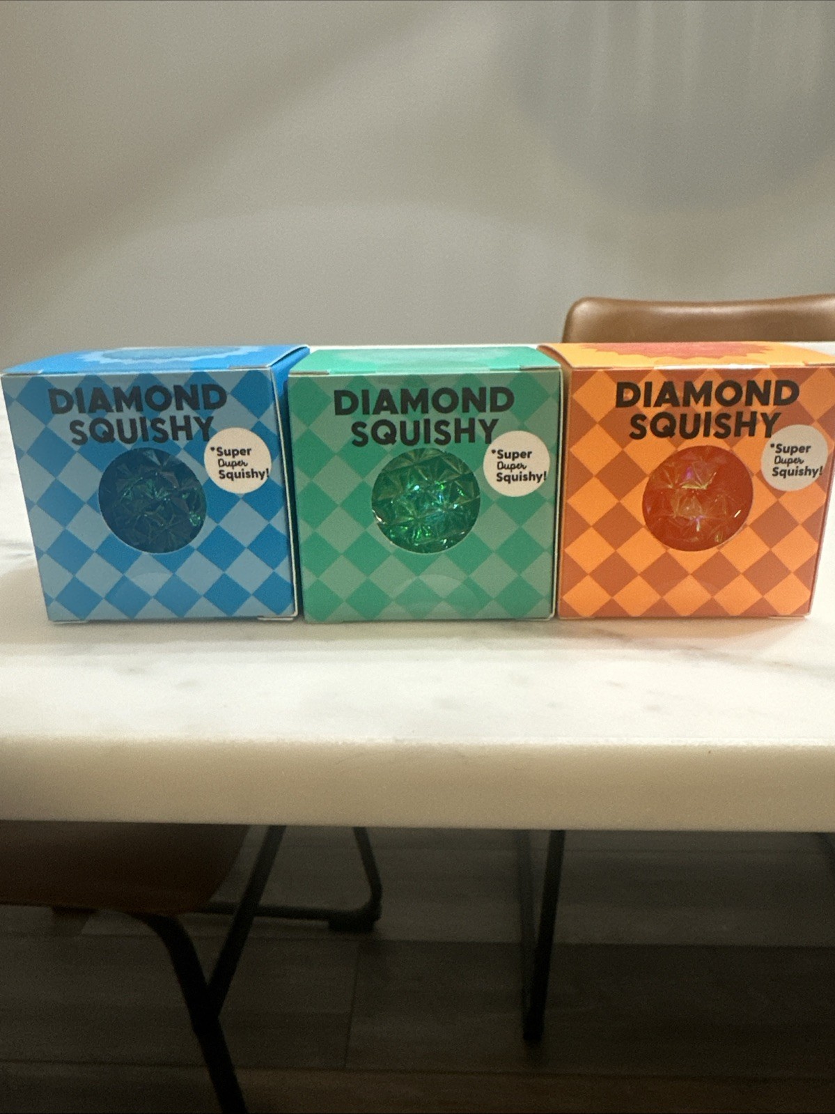 Lot Of 3 Color NEW J’Adore Super Duper Squishy Diamond Squishy orangebluegreen