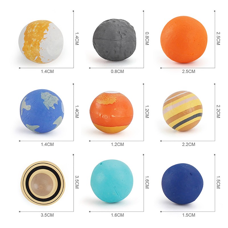 9 Pcs Solar System Plastic Cosmic Planet System Universe Model Educational T’Q6