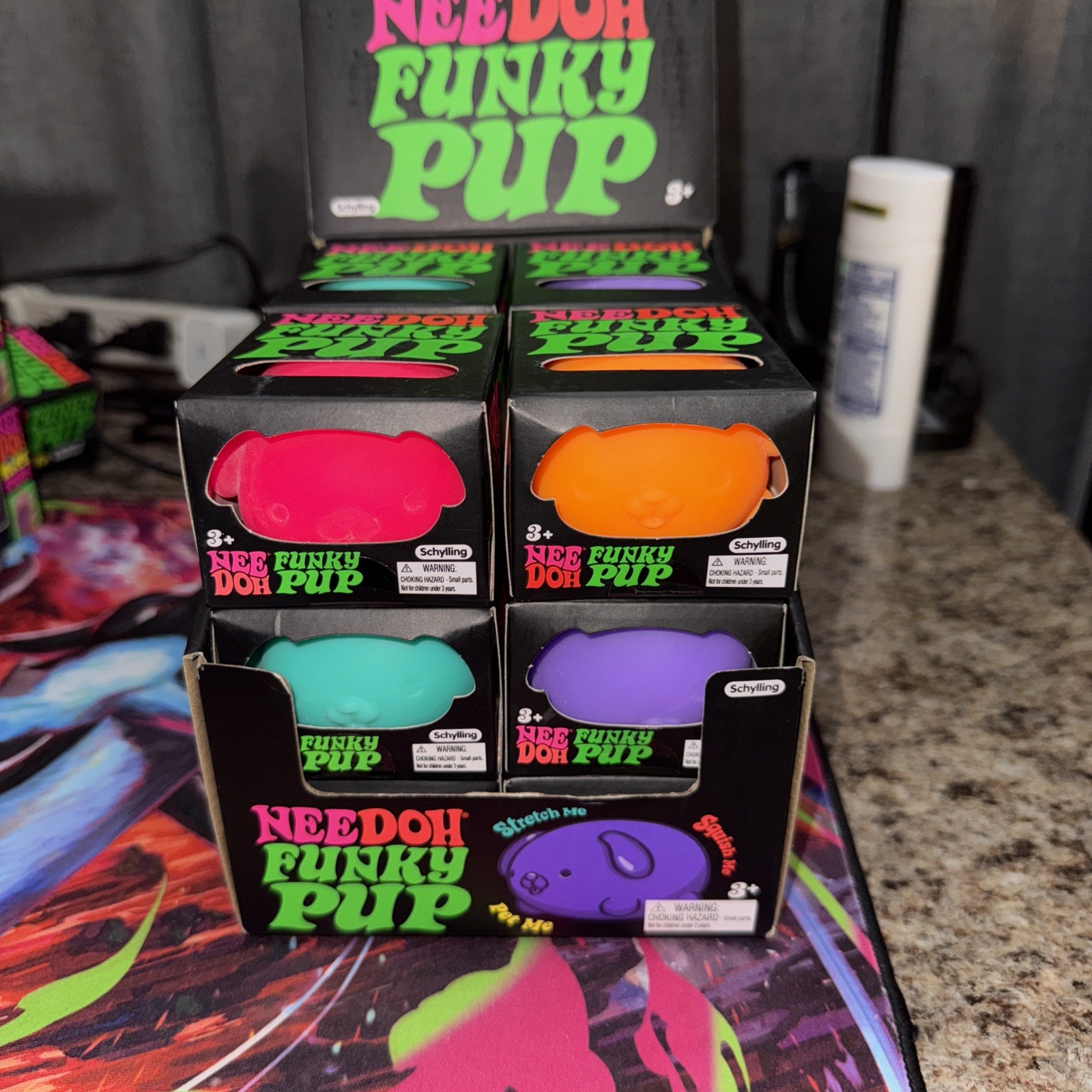 NeeDoh Funky Pup Squeeze Ball Super Squish w/Display Box NEW SEALED (LOT OF 12)