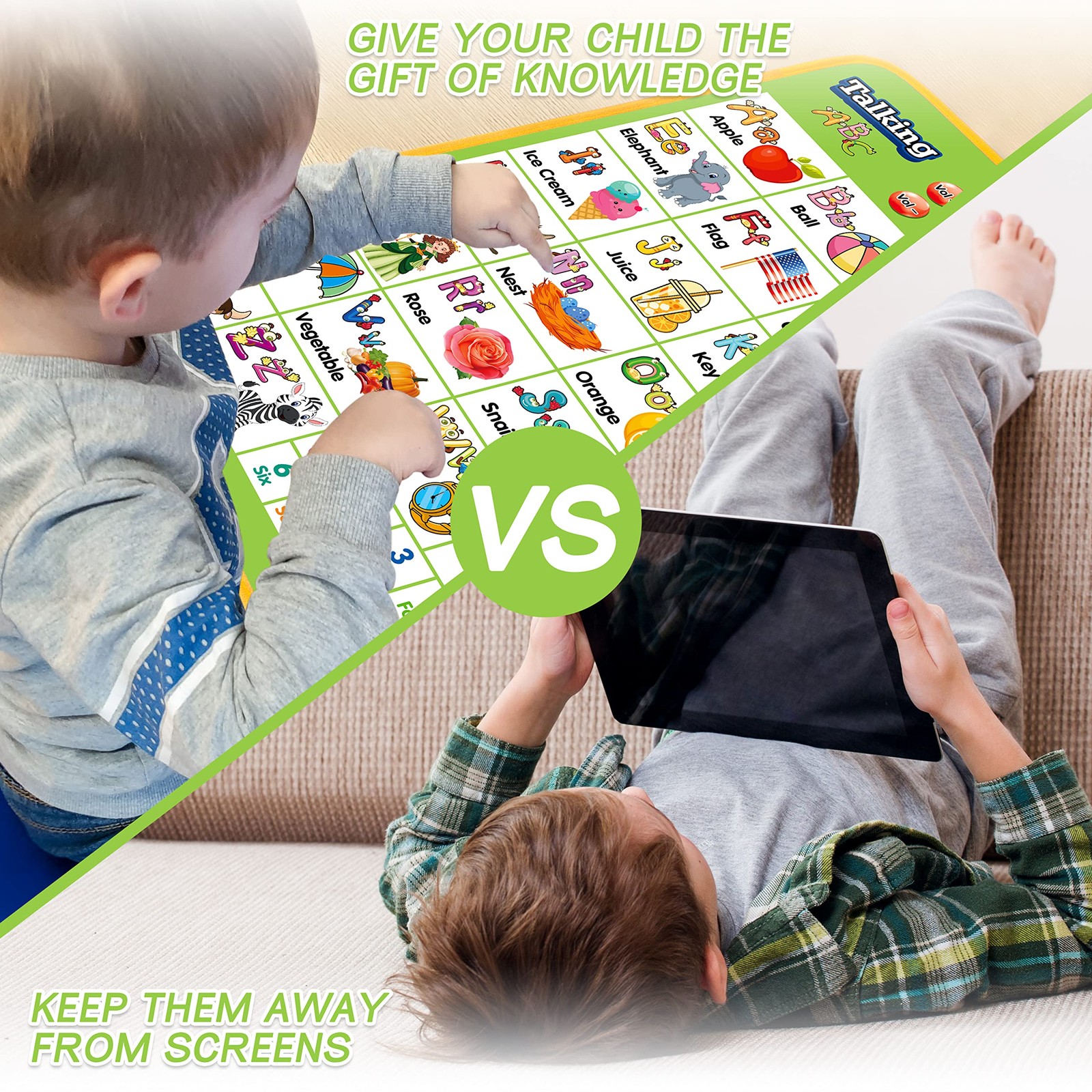 Electronic Alphabet 16 inches (W) x 24 (L) x 0.04 (H), Green