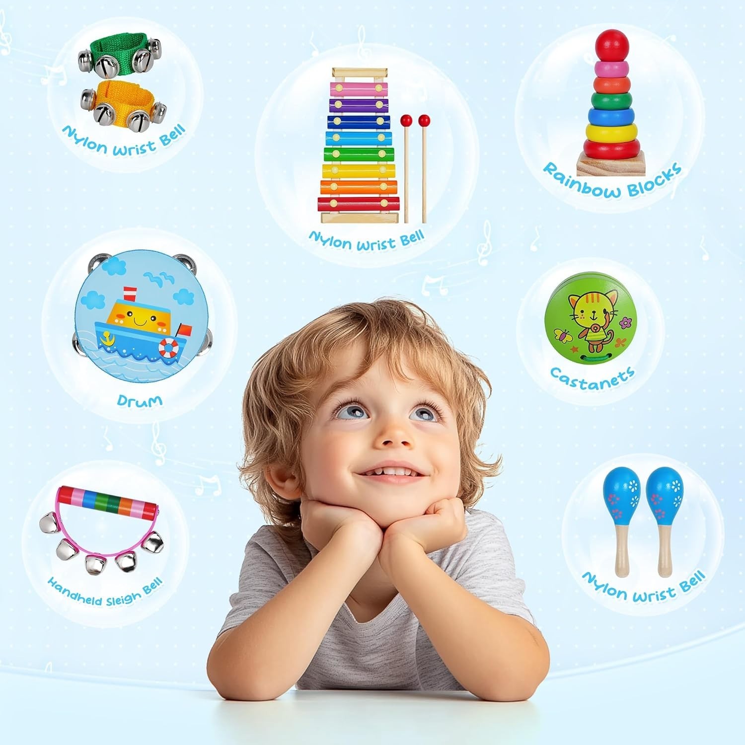 Wooden Kids Musical Instruments for Toddlers: Develop Creativity & Coordination