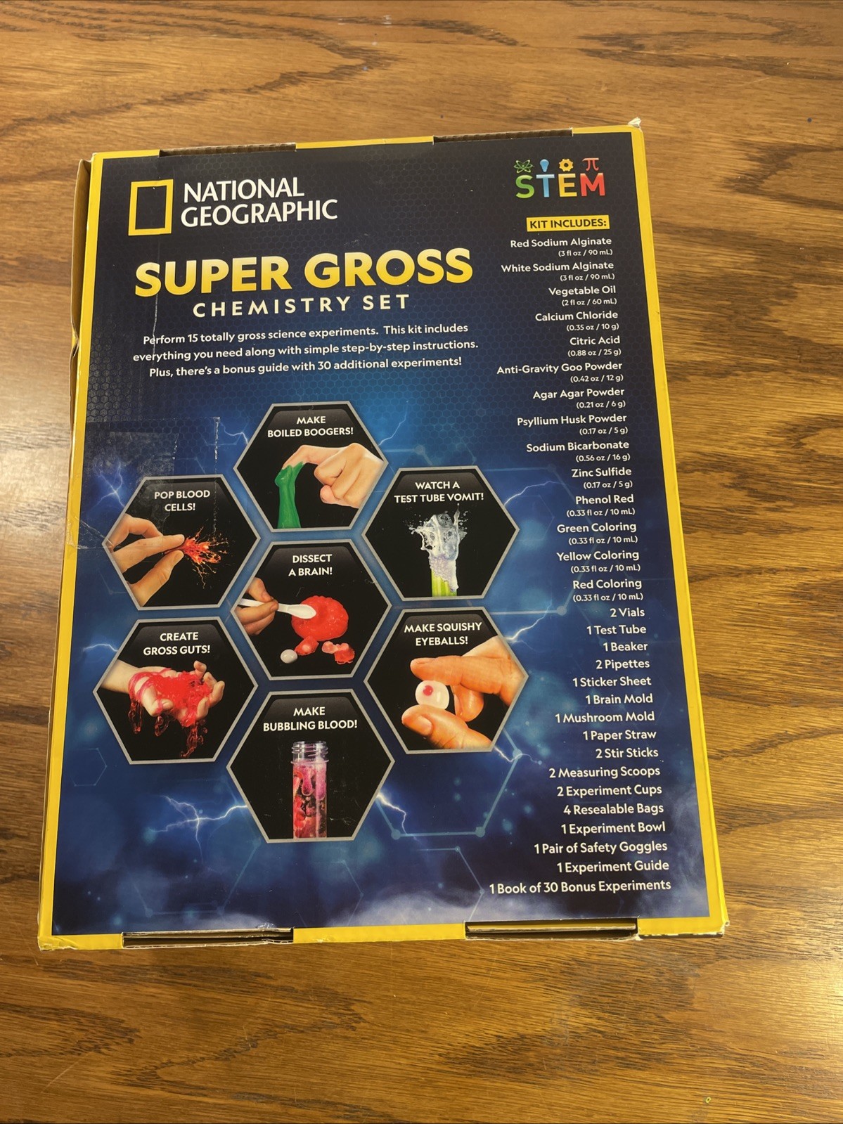 NATIONAL GEOGRAPHIC Super Gross Chemistry Set – 45 Easy Science Experiments-NIB