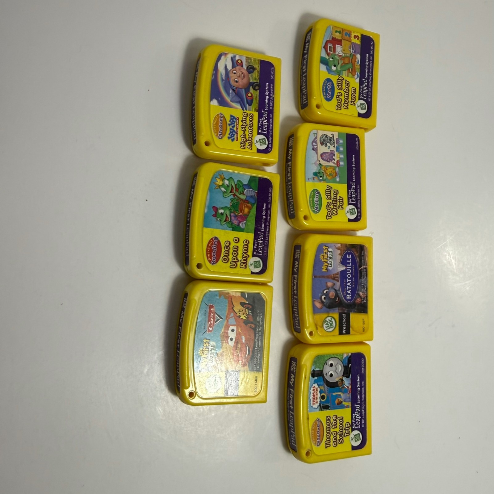Lot of 7 Leap Frog Game Cartridges Pixar Cars Jay Jay Thomas Train etc My first