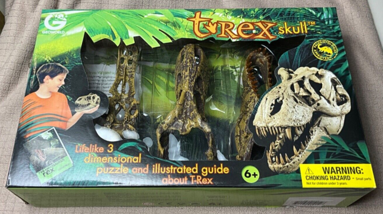 GEOWORLD 3D T-Rex Skull Puzzle & Illustrated Guide About T-Rex