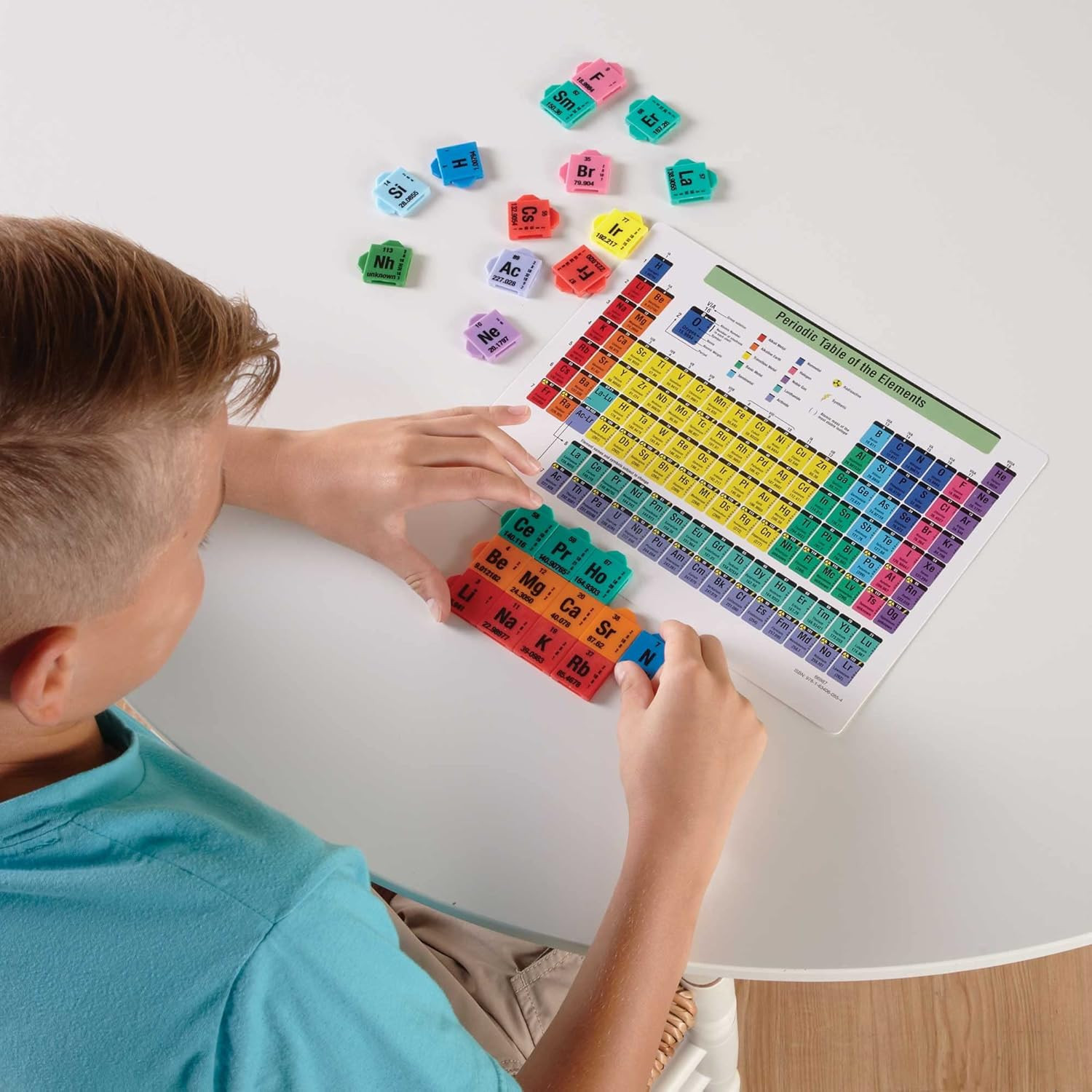 Connecting Color Tiles Periodic Table for Kids Ages 10-13, Learn about Elements